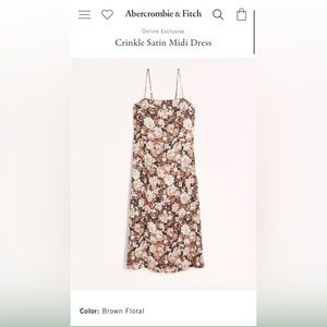 Abercrombie and Fitch Crinkle Satin MIDI Dress